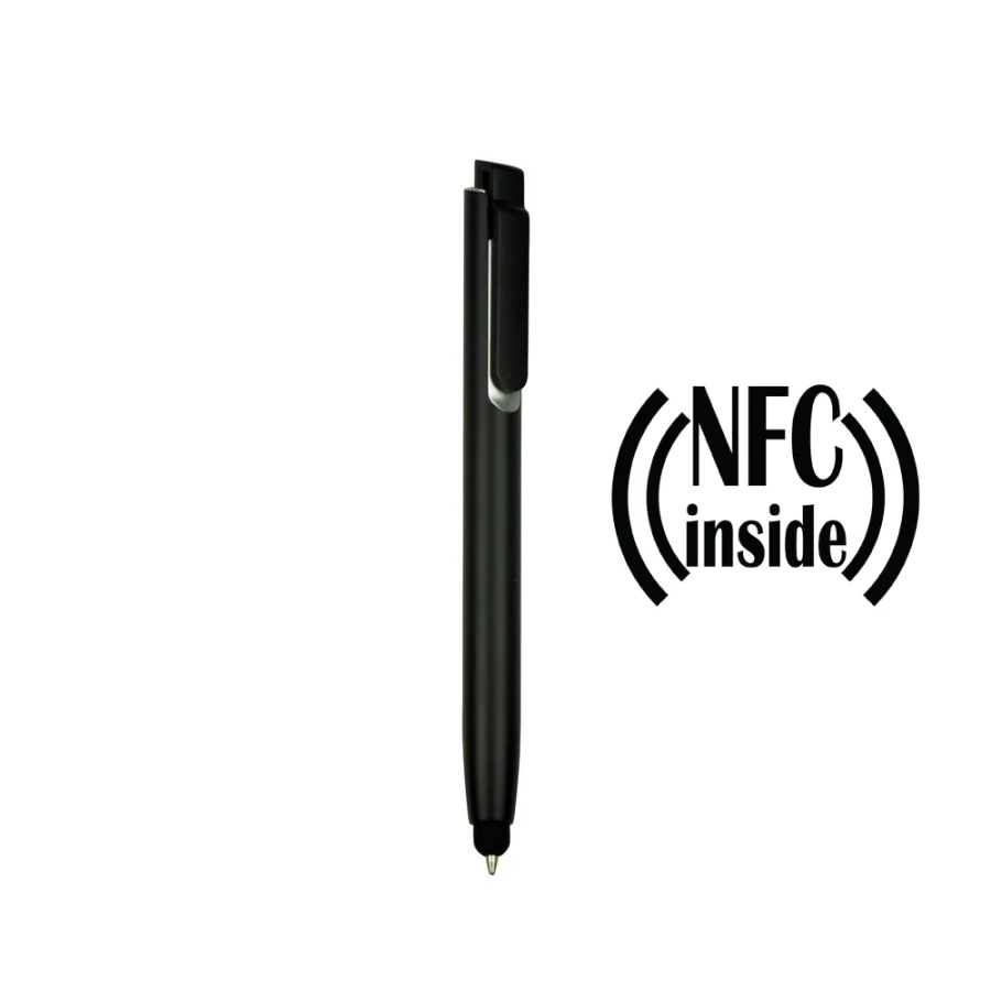 Pix cu cip NFC, stilou tactil Henrietta – negru