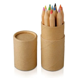 Set de 12 creioane colorate în tub - Ecru