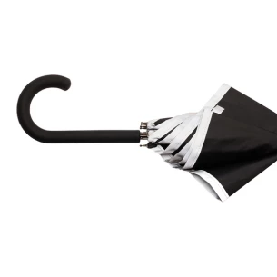 Umbrelă cu bandă reflectorizantă Refu - Negru
