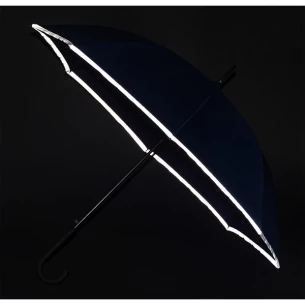 Umbrelă cu bandă reflectorizantă Refu - Negru