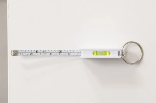 Inel cheie RIZO cu bandă metrică 1 m - Alb