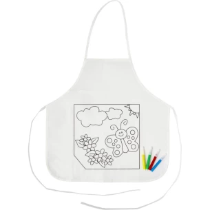 Șorț de bucătărie pentru colorat + markere - alb