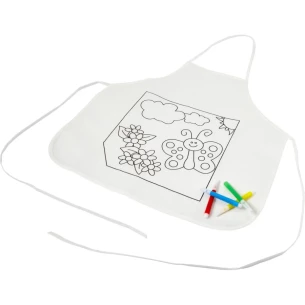 Șorț de bucătărie pentru colorat + markere - alb