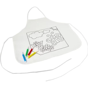 Șorț de bucătărie pentru colorat + markere - alb