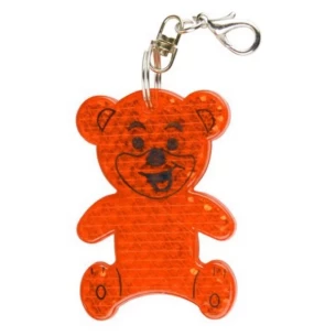 Breloc reflectorizant din plastic pentru urs - portocaliu