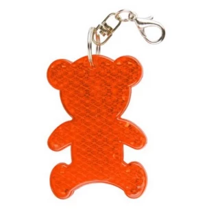 Breloc reflectorizant din plastic pentru urs - portocaliu