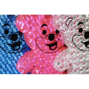 Breloc reflectorizant din plastic pentru urs - portocaliu
