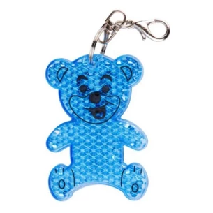 Breloc reflectorizant din plastic pentru urs - albastru