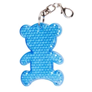Breloc reflectorizant din plastic pentru urs - albastru