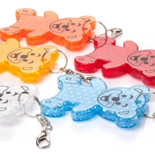 Breloc reflectorizant din plastic pentru urs - albastru