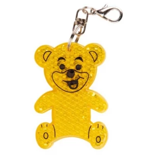 Breloc din plastic reflectorizant cu urs - Galben