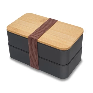 Victor lunch box dublu - Negru