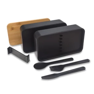 Victor lunch box dublu - Negru