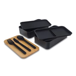 Victor lunch box dublu - Negru