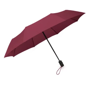 Umbrelă pliabilă LEEDS, automată - Maroon